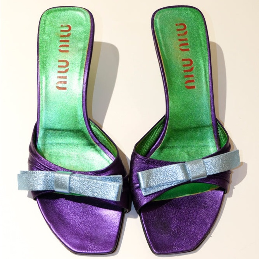 Miu Miu SS2000 Metallic Mules